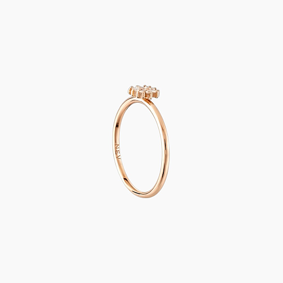 0.12 CT Baguette Cut Diamond Rose Gold Ring - 6