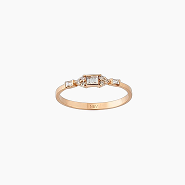 0.14 CT Baguette Cut Diamond Rose Gold Ring - Nev Jewellery