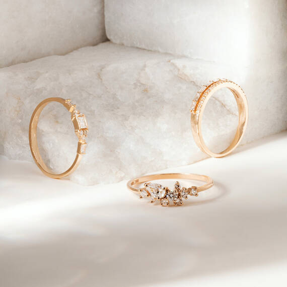 0.14 CT Baguette Cut Diamond Rose Gold Ring - 4