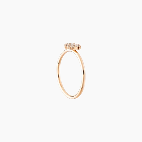 0.15 CT Baguette Cut Diamond Rose Gold Ring - 6