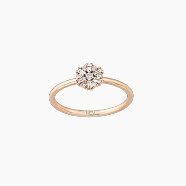 0.15 CT Baguette Cut Diamond Rose Gold Ring - Nev Jewellery