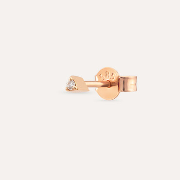 0.01 CT Diamond Rose Gold Mini Single Earring - Nev Jewellery