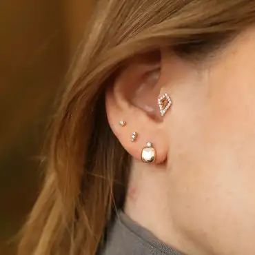 0.02 CT Diamond Rose Gold Single Earring - Nev Jewellery (1)