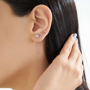 0.04 CT Brown Diamond and Ruby Mini Single Earring - Nev Jewellery (1)