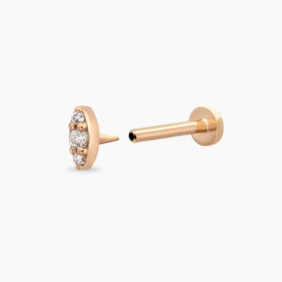 0.04 CT Diamond Rose Gold Piercing - 3