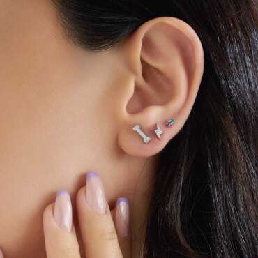 0.04 CT Emerald and Amethyst Mini Single Earring - Nev Jewellery (1)