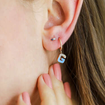 0.04 CT Sapphire and Aquamarine Mini Single Earring - Nev Jewellery (1)