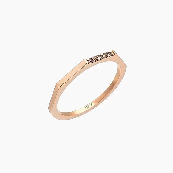 0.05 CT Brown Diamond Rose Gold Ring - 2