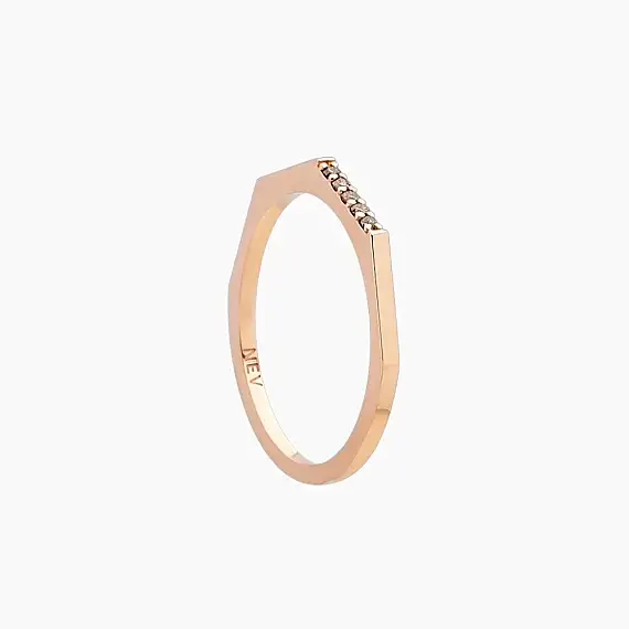 0.05 CT Brown Diamond Rose Gold Ring - 3
