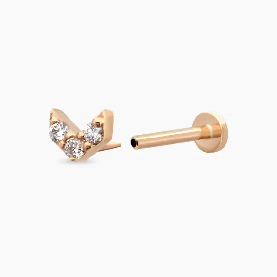 0.06 CT Diamond Rose Gold Piercing - 4