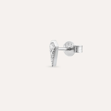 0.06 CT Diamond White Gold Mini Single Earring - Nev Jewellery