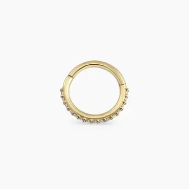 0.06 CT Diamond Yellow Gold Hoop Piercing - Nev Jewellery (1)