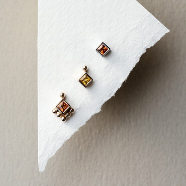 0.06 CT Red Sapphire White Gold Mini Single Earring - Nev Jewellery (1)