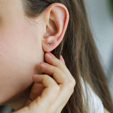 0.07 CT Diamond, Sapphire and Ruby Mini Single Earring - Nev Jewellery (1)