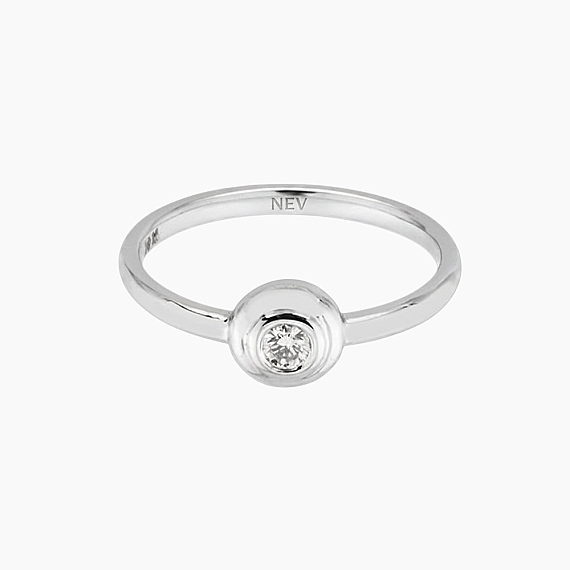 0.09 CT Diamond White Gold Ring - 3