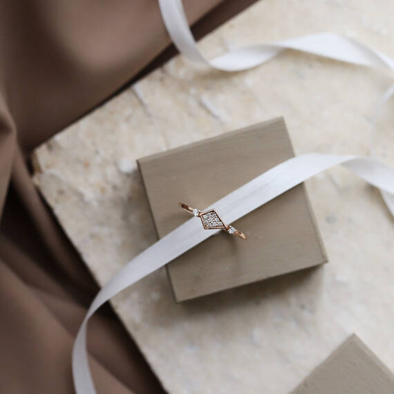 Petite Diamond Rose Gold Ring - 6