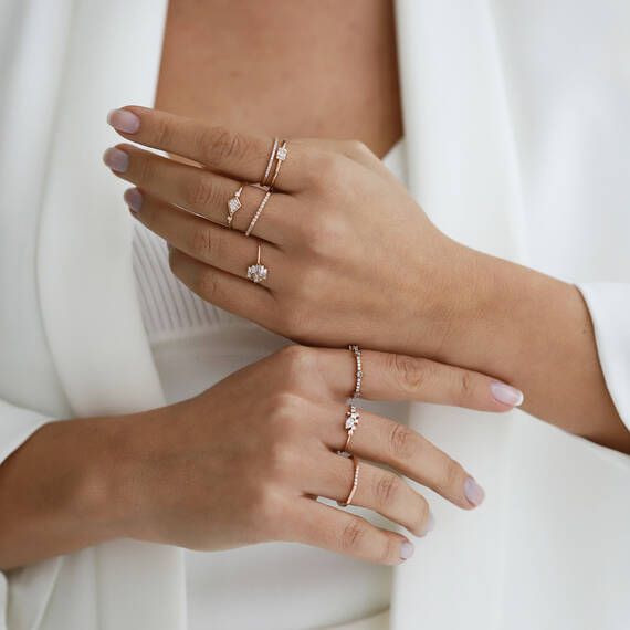 Petite Diamond Rose Gold Ring - 5