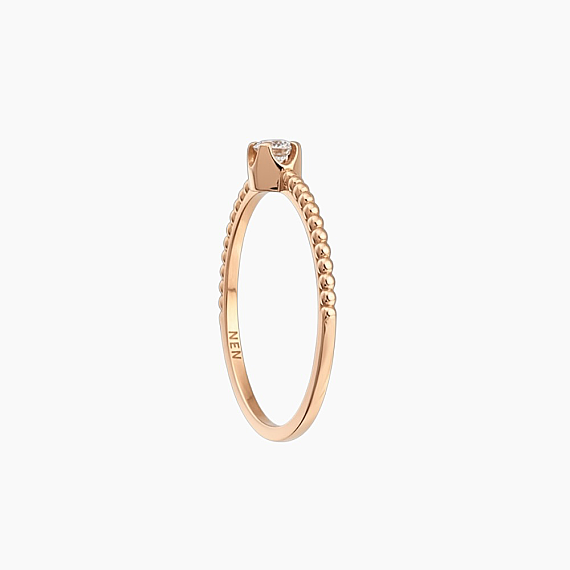 0.11 CT Diamond Rose Gold Ring - 6
