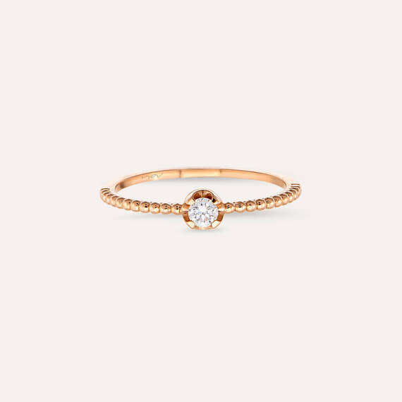 0.11 CT Diamond Rose Gold Ring - 4