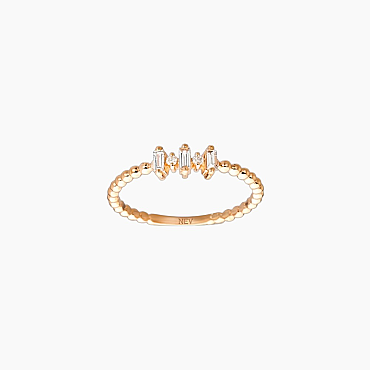 0.12 CT Baguette Cut Diamond Rose Gold Minimal Ring - Nev Jewellery (1)