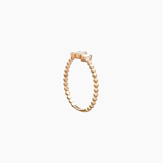 0.12 CT Baguette Cut Diamond Rose Gold Minimal Ring - 6
