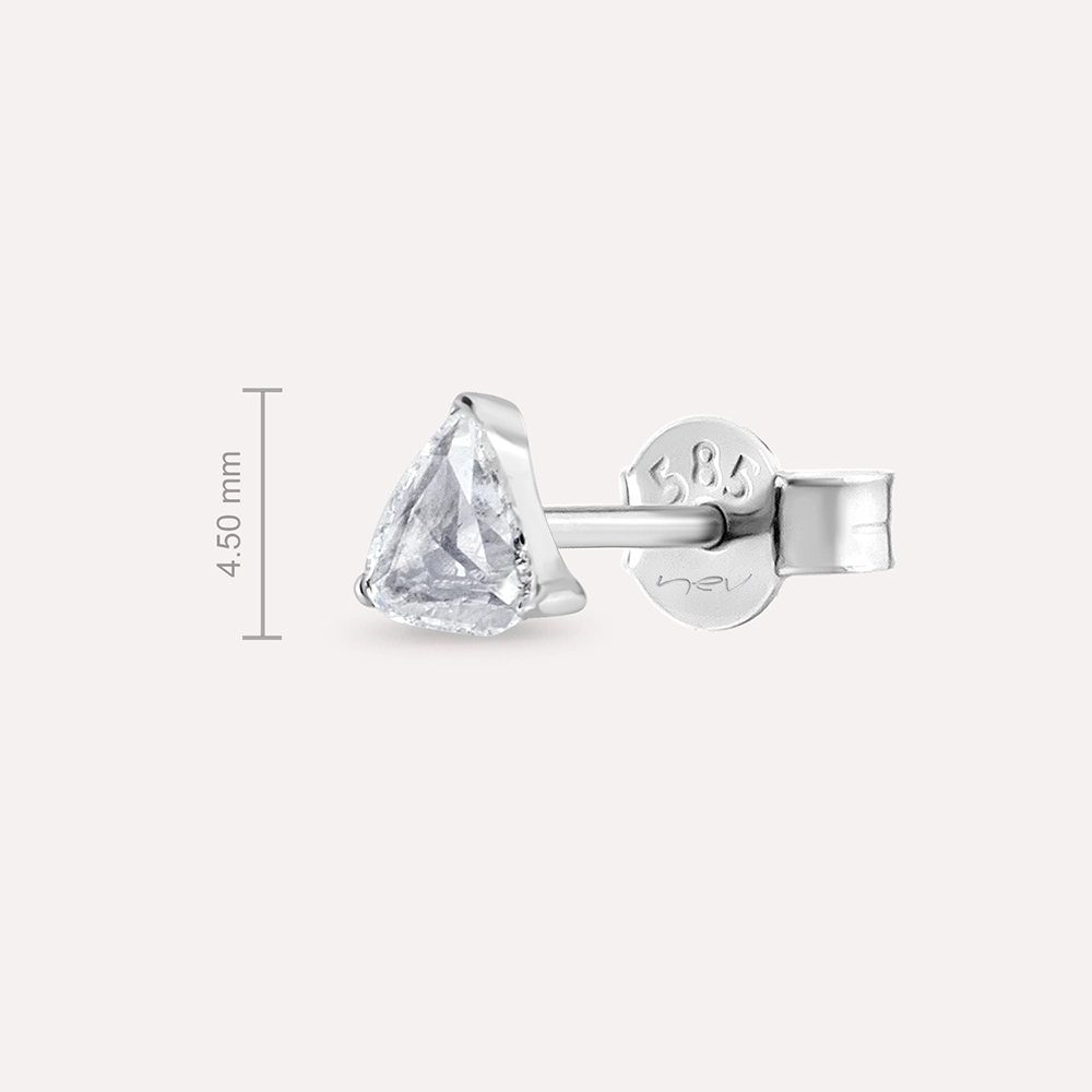 0.12 CT Rose Cut Diamond White Gold Single Earring - Nev Jewellery (1)
