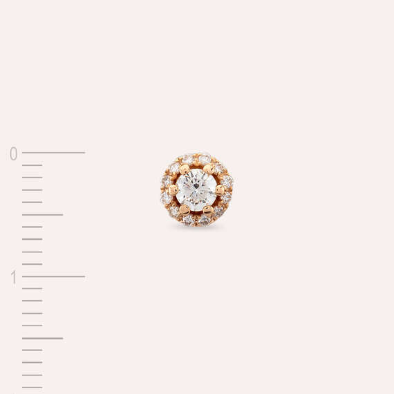 0.14 CT Diamond Rose Gold Single Earring - 5