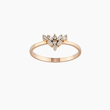 0.15 CT Baguette Cut Diamond Rose Gold Ring - Nev Jewellery