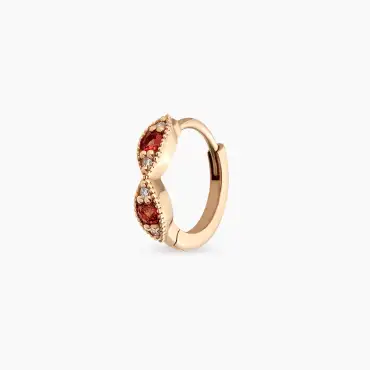 0.15 CT Multicolor Sapphire and Diamond Rose Gold Conch Piercing - Nev Jewellery
