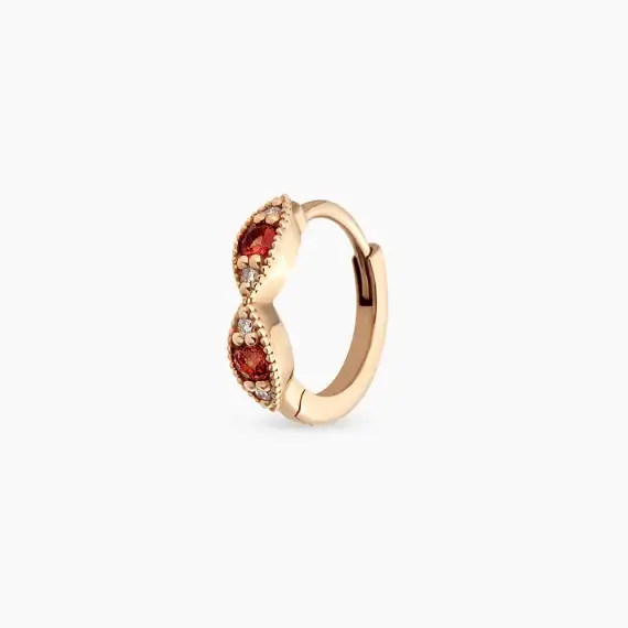 0.15 CT Multicolor Sapphire and Diamond Rose Gold Conch Piercing - 1