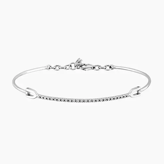0.16 CT Diamond White Gold Bracelet - 2