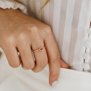 Cutie 0.16 CT Purple Sapphire and Diamond Double Heart Ring - Nev Jewellery (1)