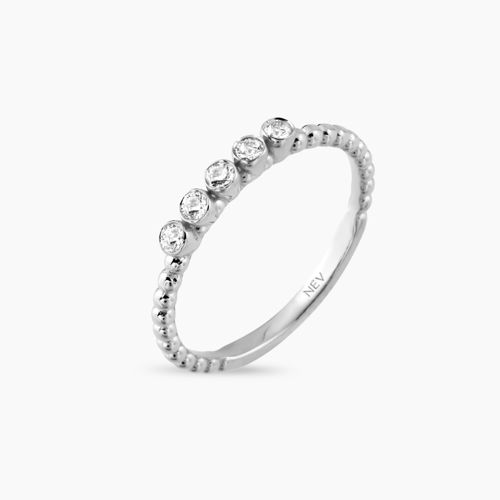 0.17 CT Diamond White Gold Ring - 3