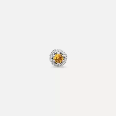 0.17 CT Orange Sapphire and Diamond White Gold Single Earring - Nev Jewellery (1)