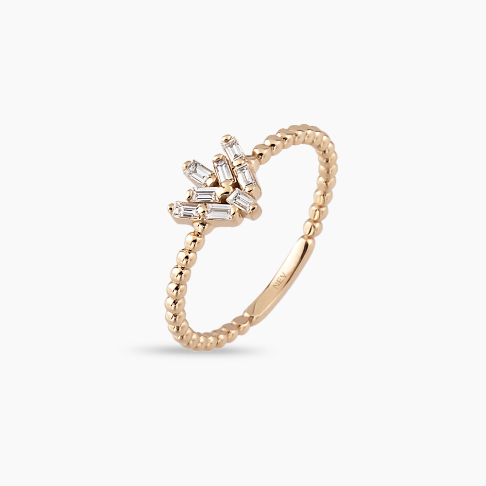 Nova 0.16 CT Baguette Cut Diamond Rose Gold Ring - 4