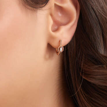 0.18 CT Baguette Cut Diamond Rose Gold Earring - Nev Jewellery