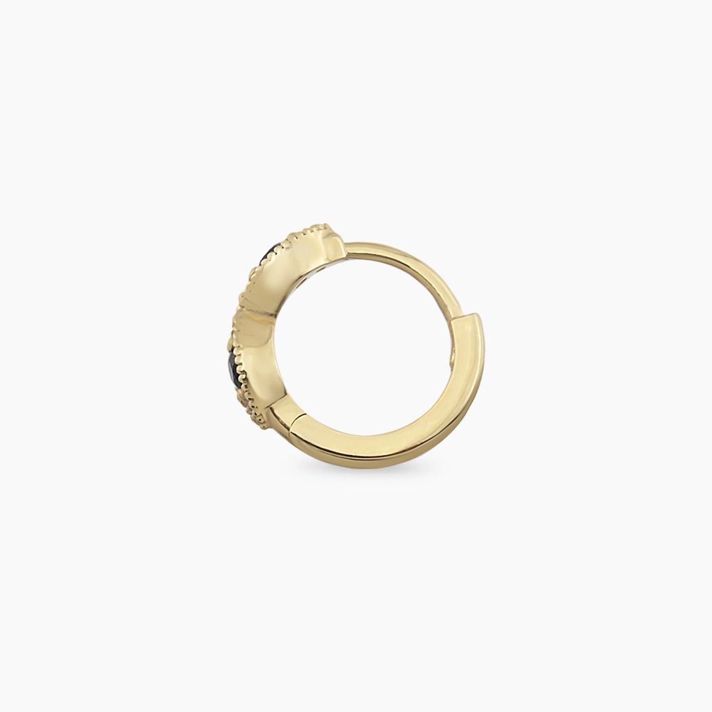 0.18 CT Blue Sapphire and Diamond Yellow Gold Conch Piercing - 4