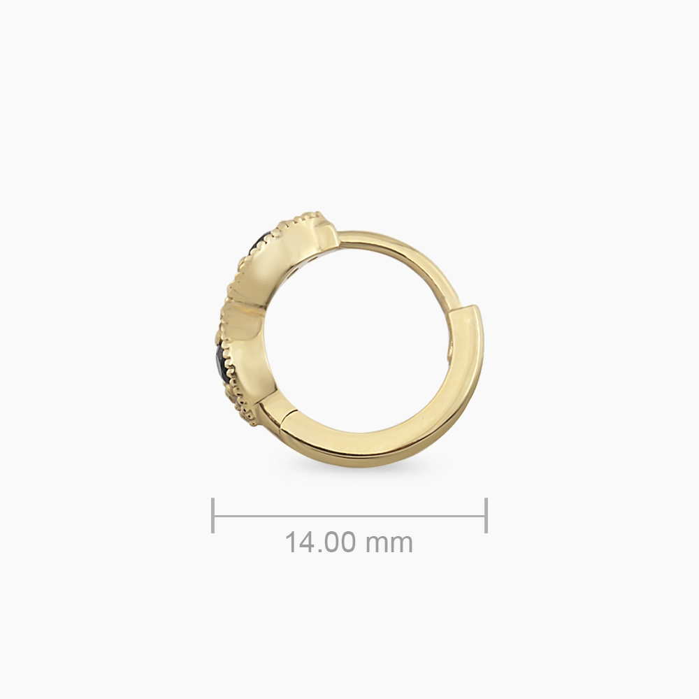 0.18 CT Blue Sapphire and Diamond Yellow Gold Conch Piercing - 3