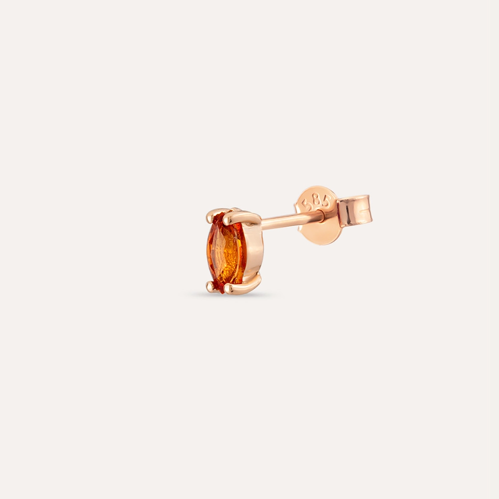 0.19 CT Orange Sapphire Rose Gold Single Earring - Nev Jewellery (1)