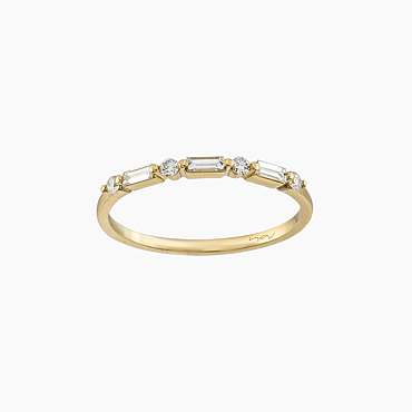 0.21 CT Baguette Cut Diamond Yellow Gold Ring - Nev Jewellery