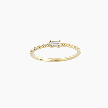 0.22 CT Baguette Cut Diamond Yellow Gold Ring - Nev Jewellery
