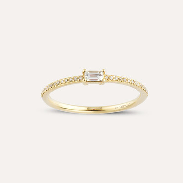 0.22 CT Baguette Cut Diamond Yellow Gold Ring - Nev Jewellery