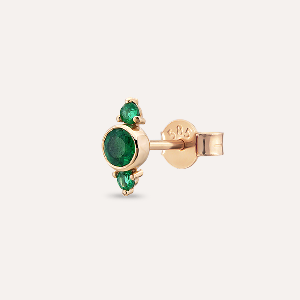 0.18 CT Emerald Rose Gold Single Earring - Nev Jewellery (1)