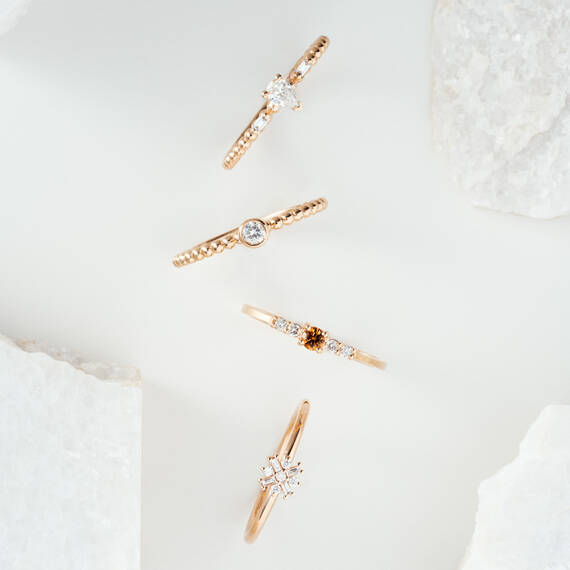 0.22 CT Pear Cut Diamond Rose Gold Ring - 4