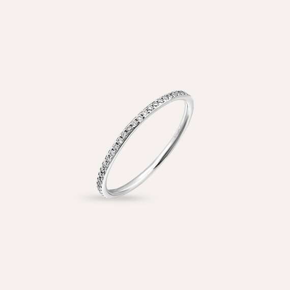 0.23 CT Diamond White Gold Half Eternity Ring - 2