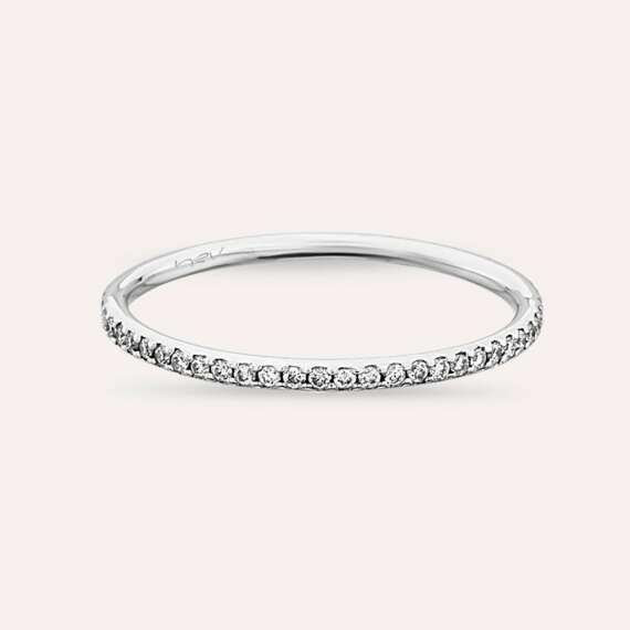 0.23 CT Diamond White Gold Half Eternity Ring - 3
