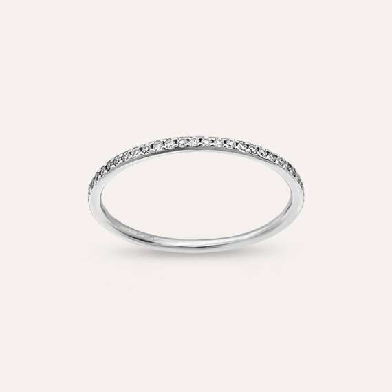 0.23 CT Diamond White Gold Half Eternity Ring - 1