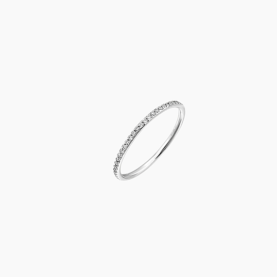 0.23 CT Diamond White Gold Half Eternity Ring - 3