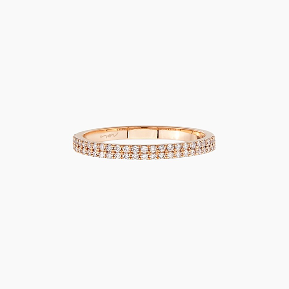 0.24 CT Diamond Rose Gold Half Eternity Ring - 5