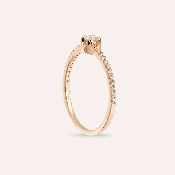 0.24 CT Diamond Rose Gold Ring - 5
